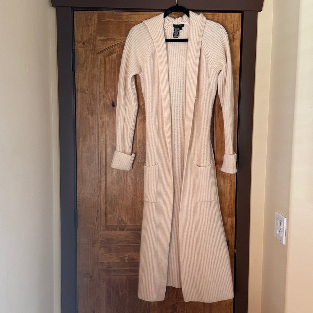 BCBG MAXAZRIA wool/angora long cardigan
